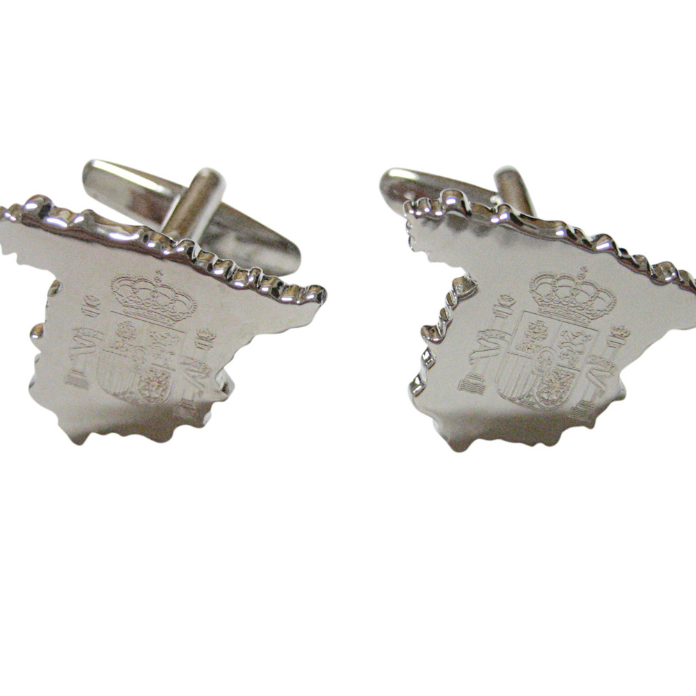 Spain Map Shape And Flag Design Cufflinks - image 1
